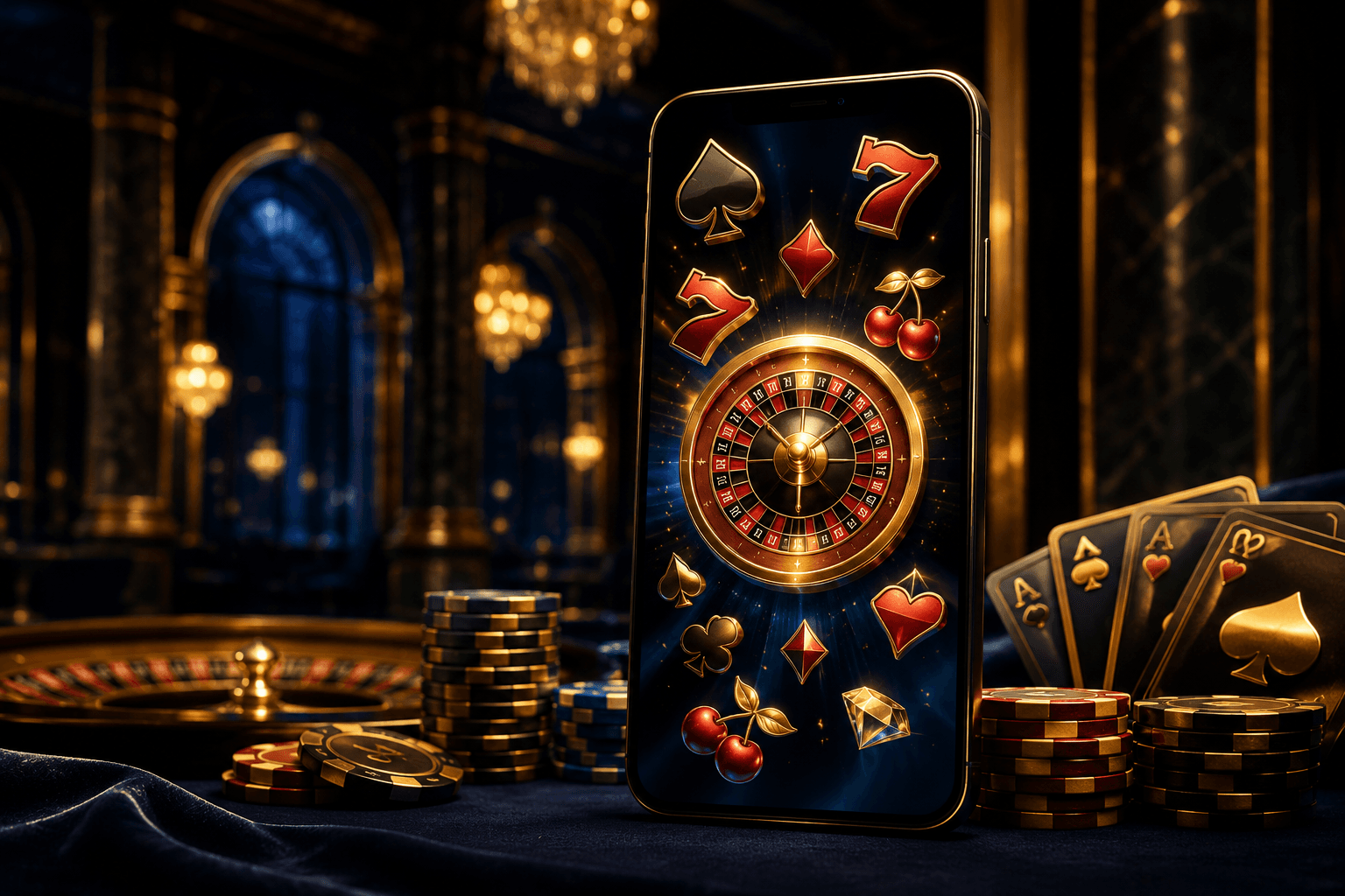 Mainio Casino mobile casino interface on smartphone showing game lobby and cashier