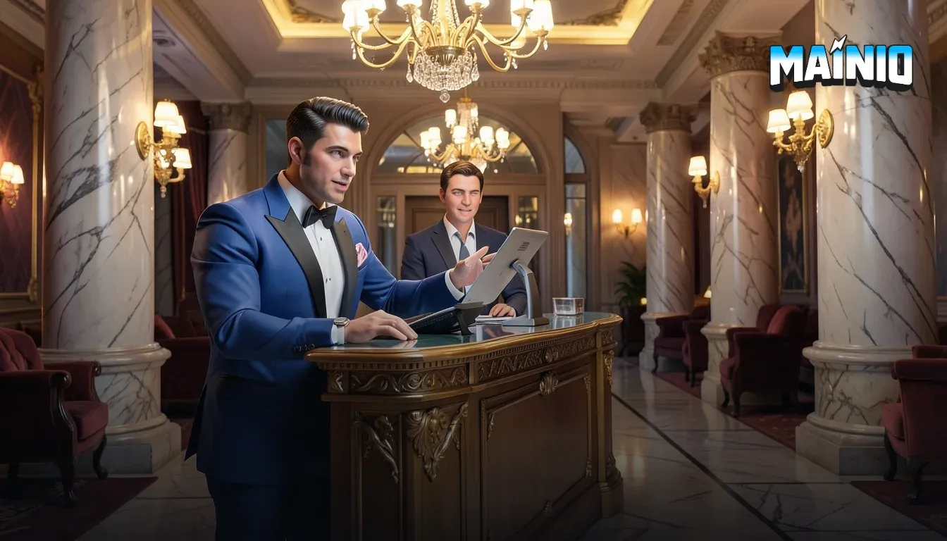 Mainio Casino -brändihahmo rekisteröitymisvaiheiden vieressä